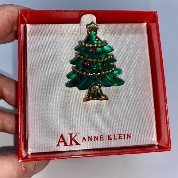 Vintage AK Ann Kline Lucite Green Tree Brooch - Picture 2 of 3